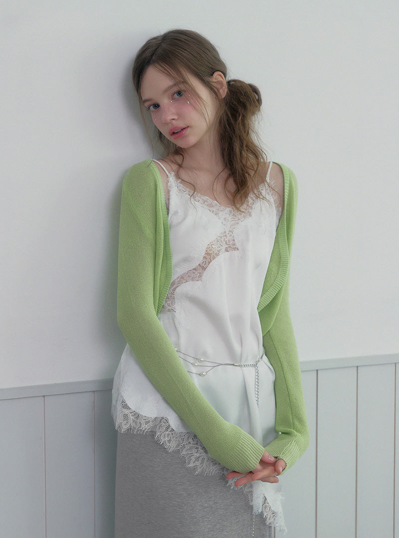 Lune crop knit bolero cardigan