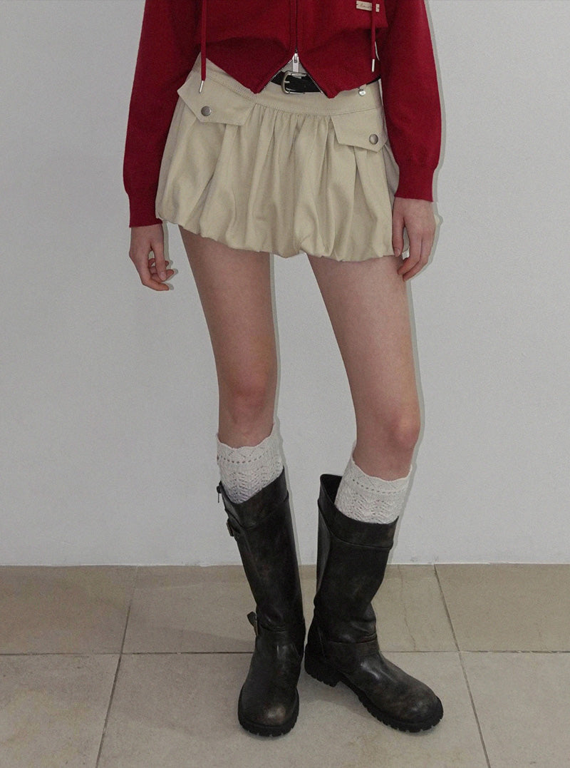 Konk pocket balloon mini skirt belt set