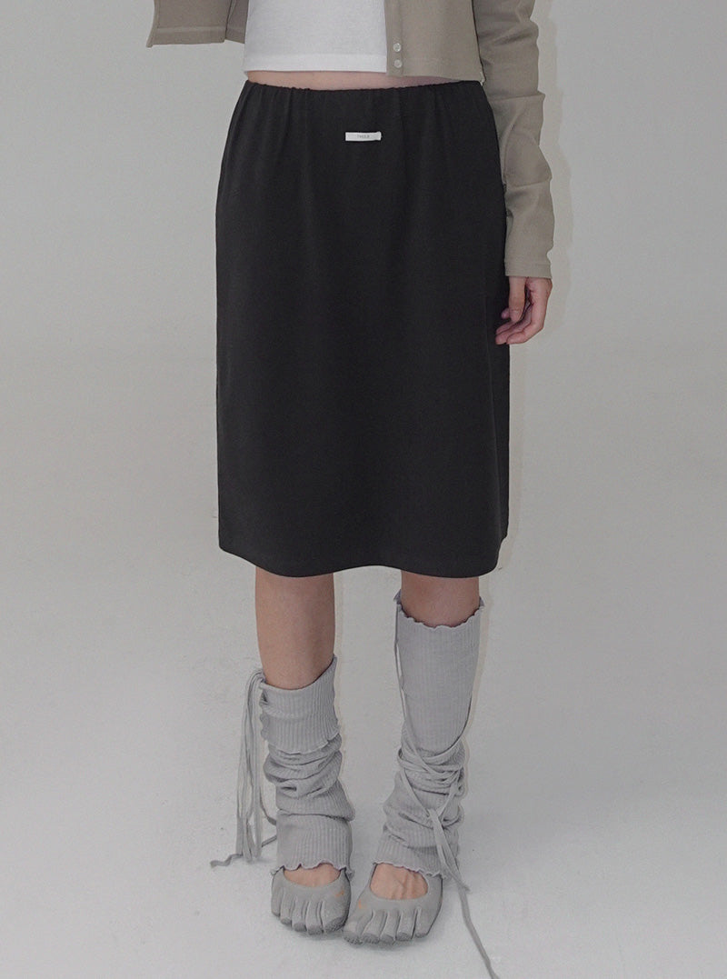 [TWEE:B] Kiers basic banding midi skirt