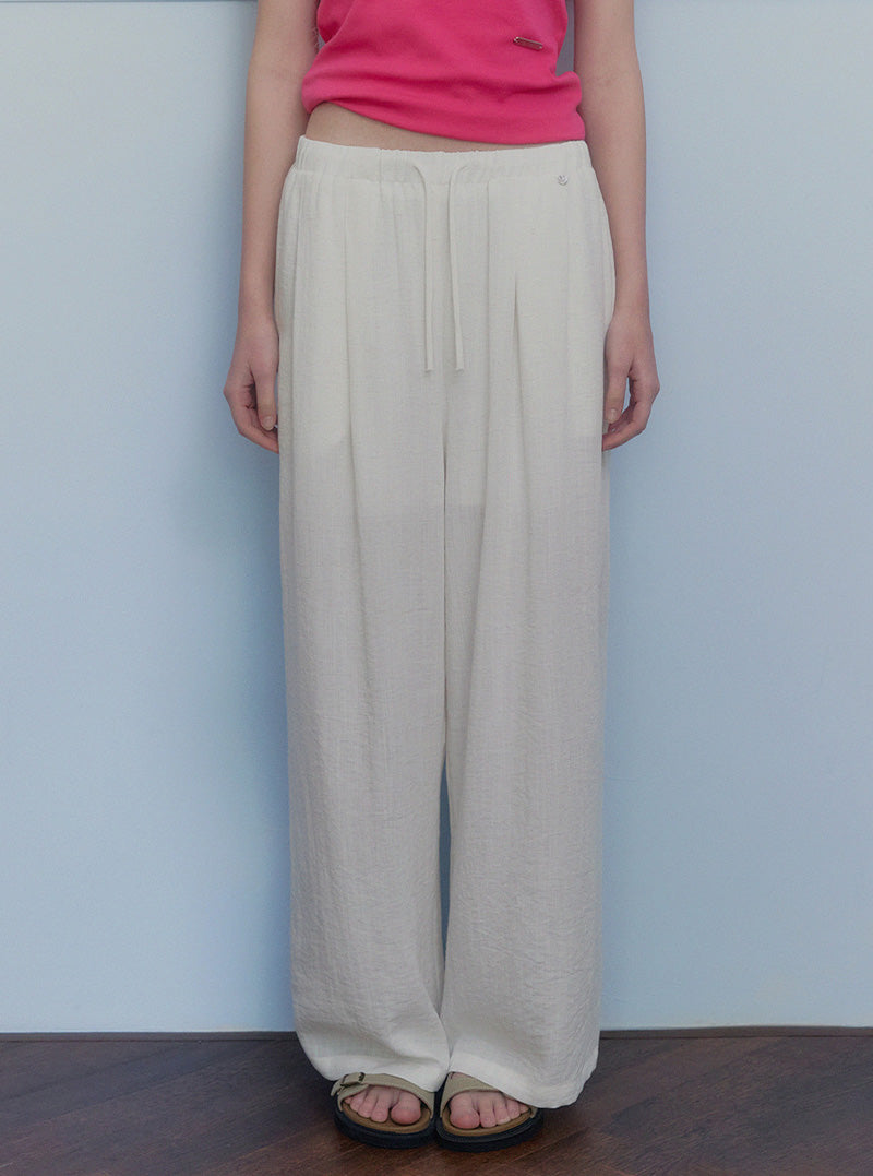 Ont linen pintuck banding long pants