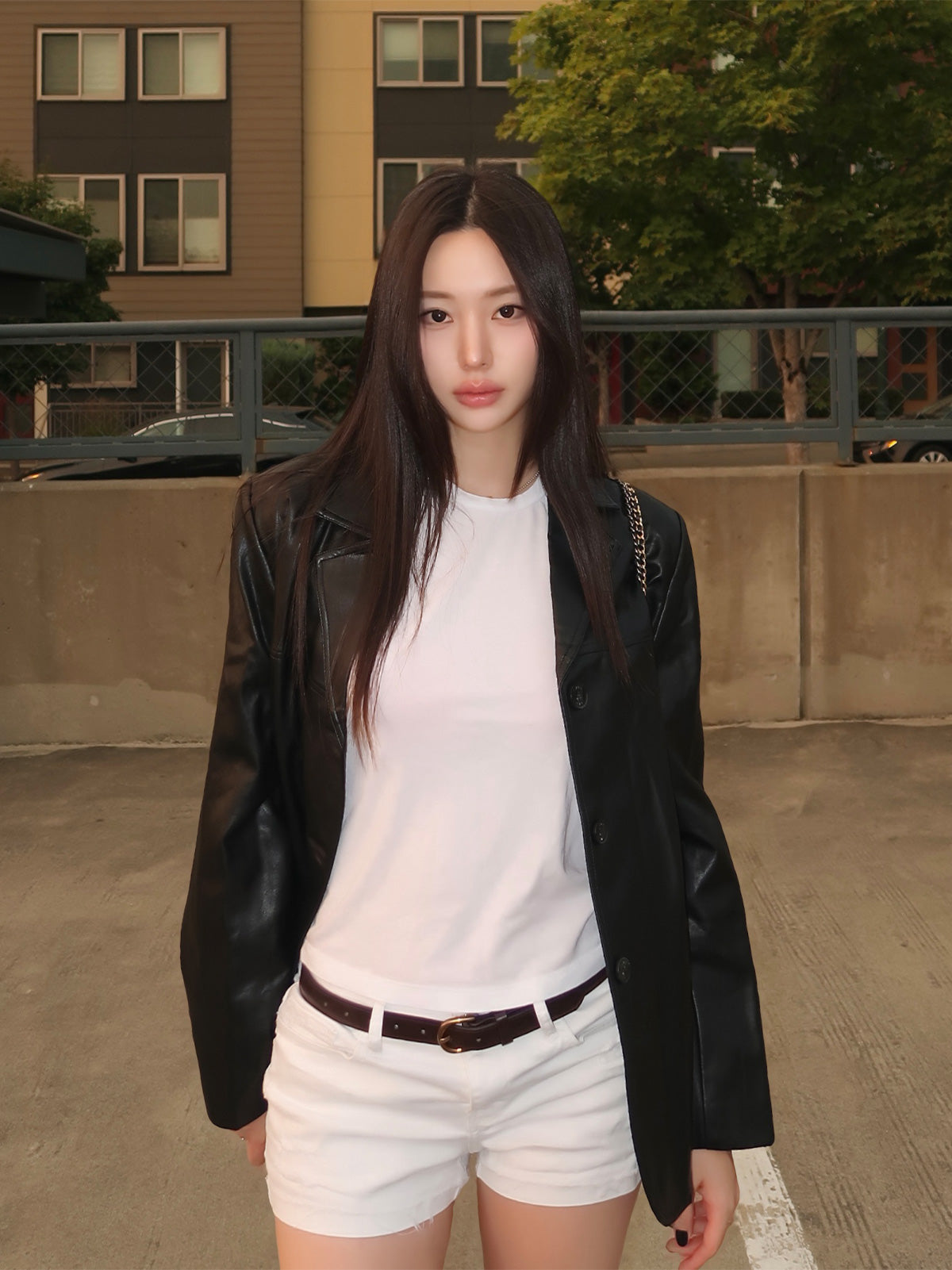 Dinz basic blazer jacket [suede/leather]