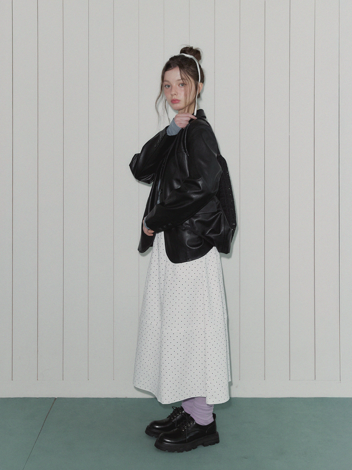 Dinz basic blazer jacket [suede/leather]