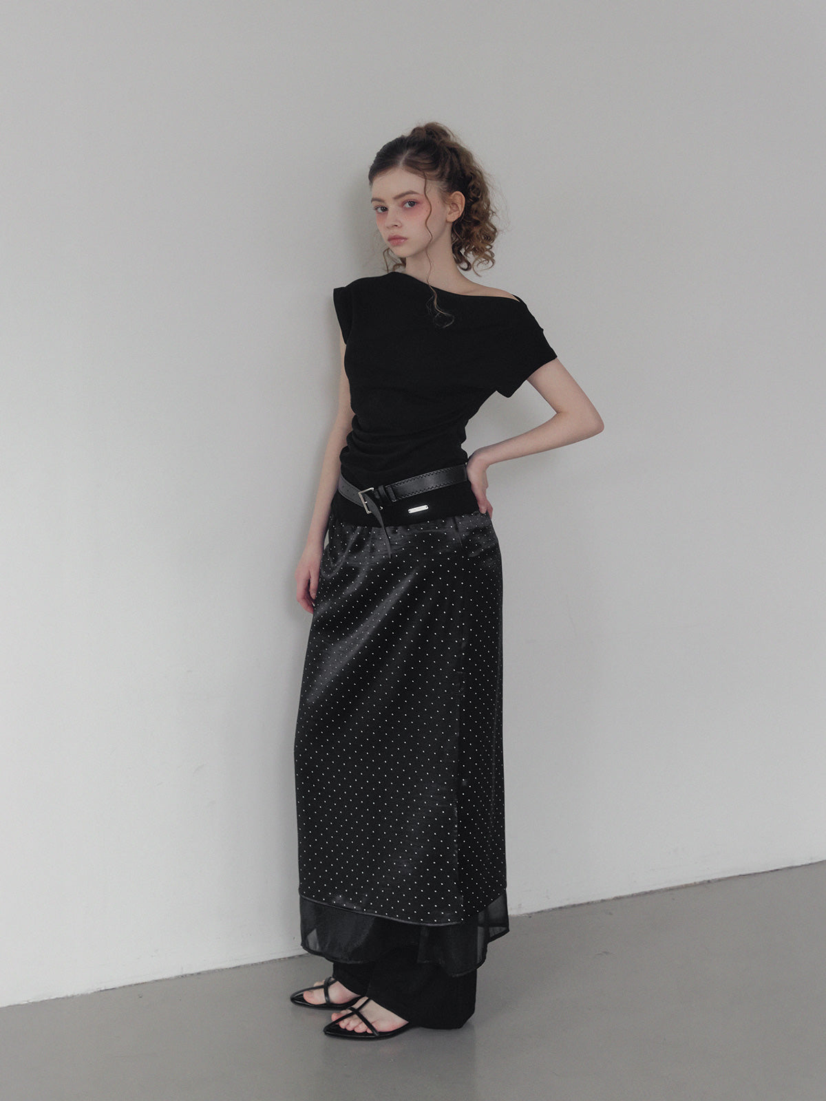 Mua One-Shoulder Shirred Asym T-Shirt (Belt Set)