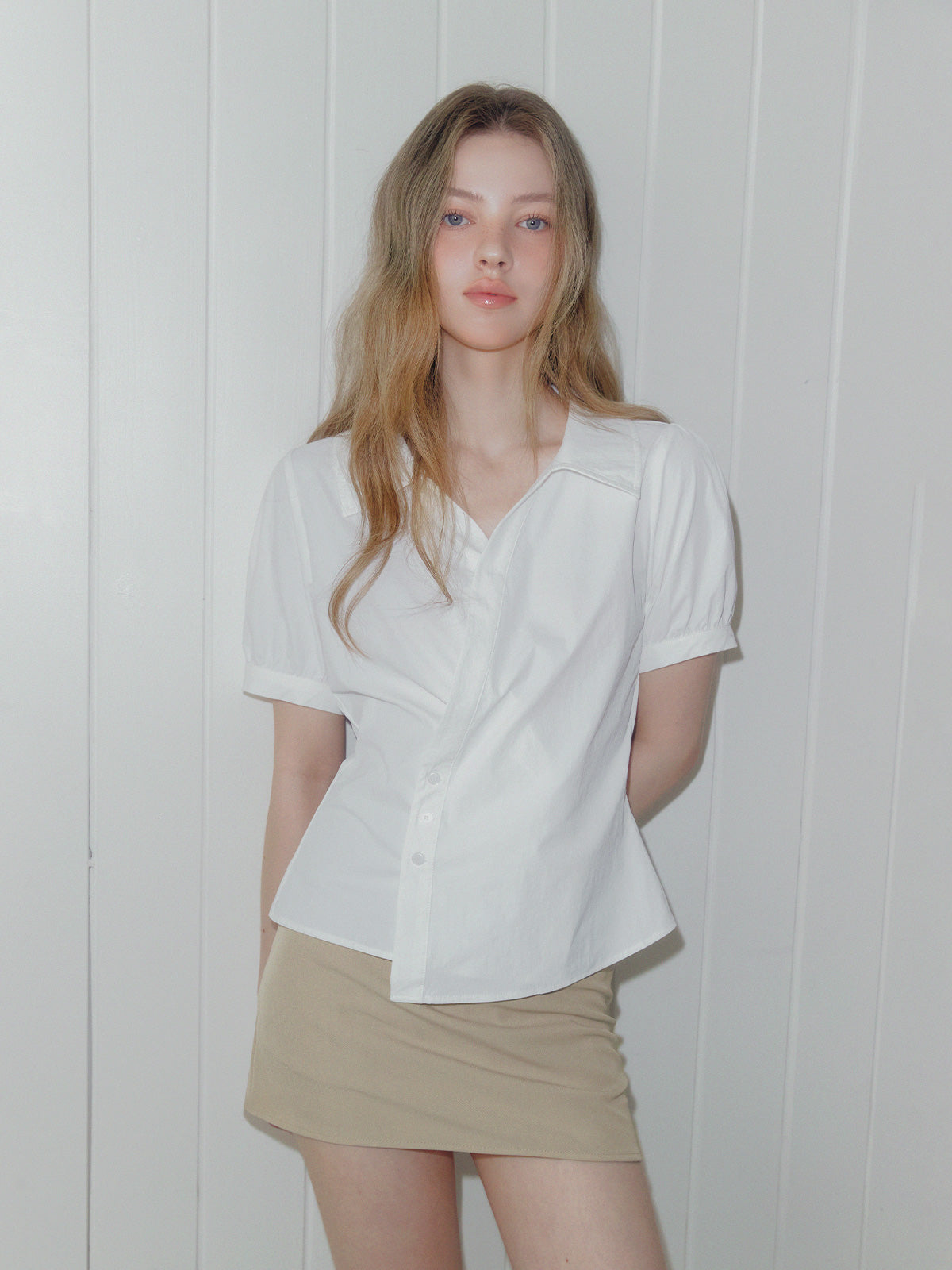 Demuve Wrap Half Sleeve Blouse