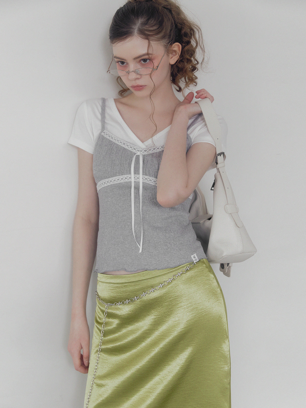 Heden Lace Contrast Sleeveless Top