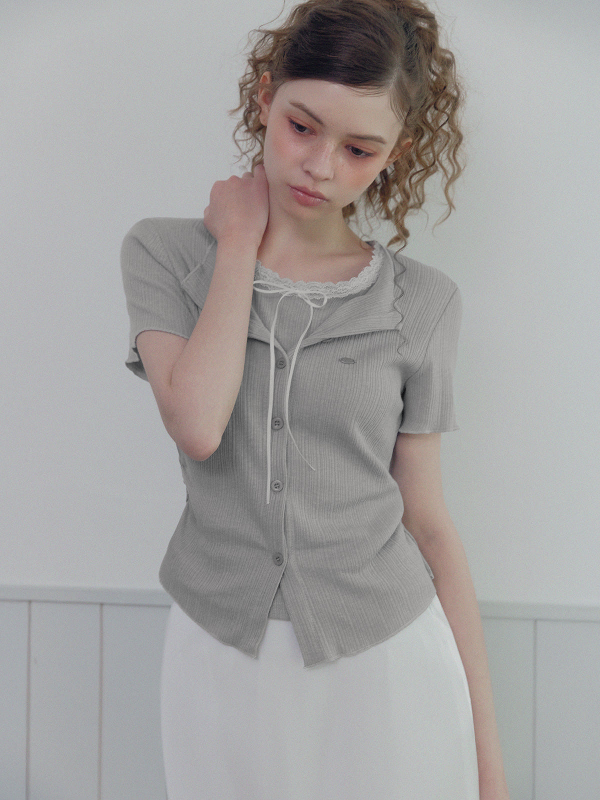 Poiner Layered Ribbed Short-Sleeve T-Shirt