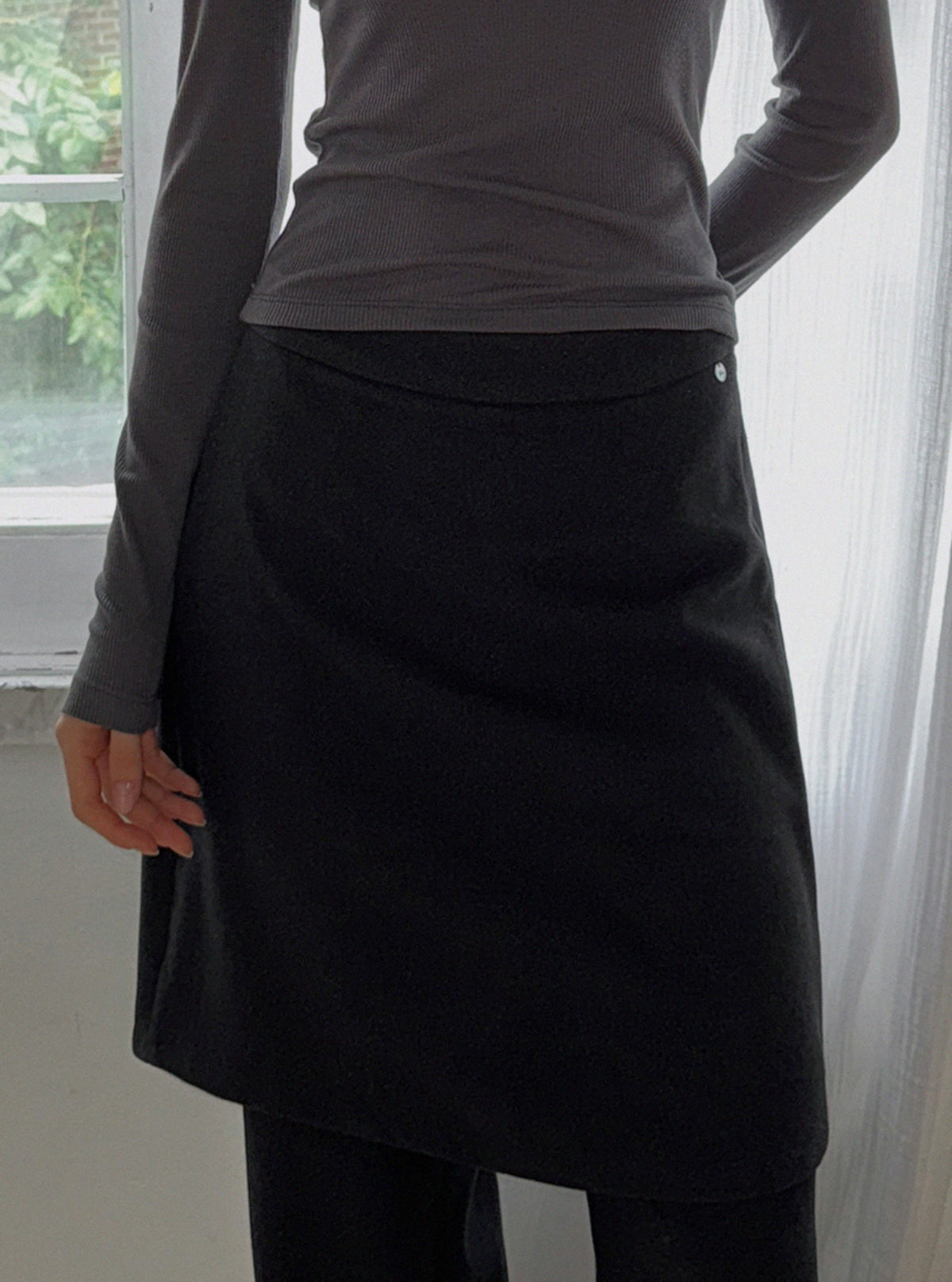 Deril Layered Skirt Wide Long Pants
