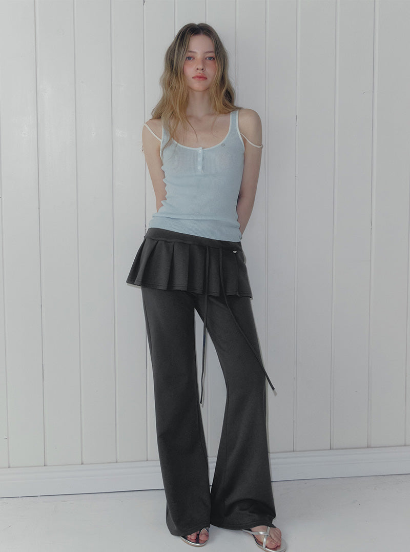 Tuden double strap button knit sleeveless