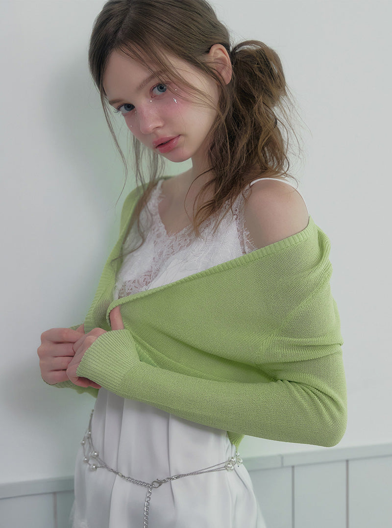 Lune crop knit bolero cardigan
