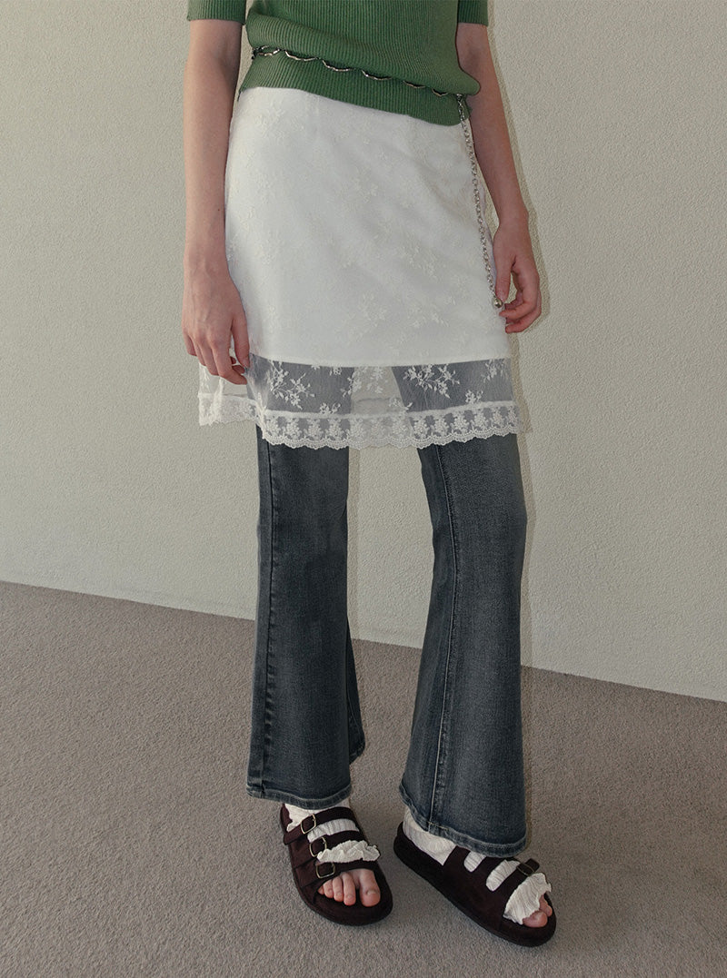 Ria lace midi skirt