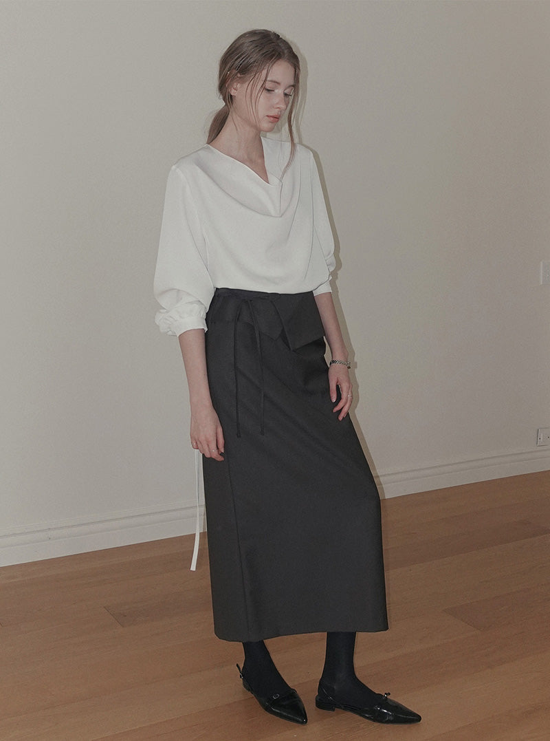 Renk layered strap maxi long skirt