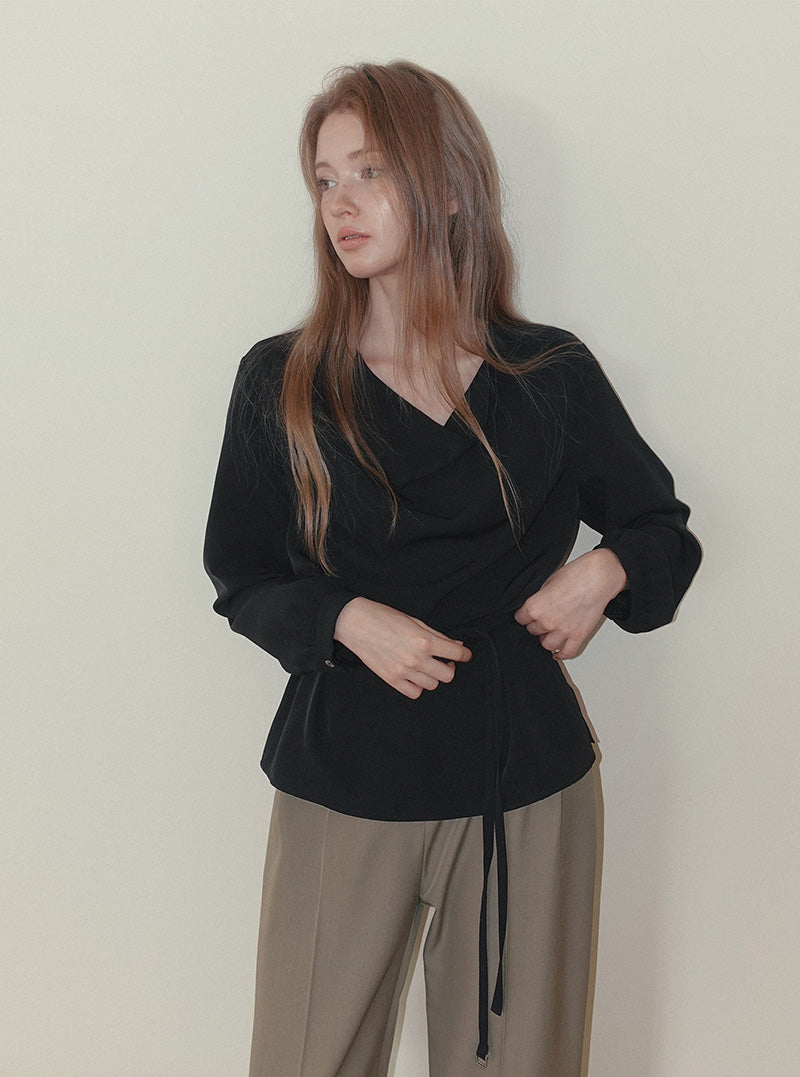 Spen turtleneck long sleeve blouse (strap set)