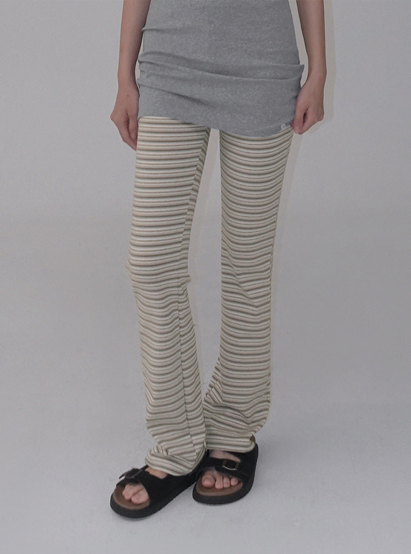 [TWEE:B] Kent mix stripe bootscut long pants