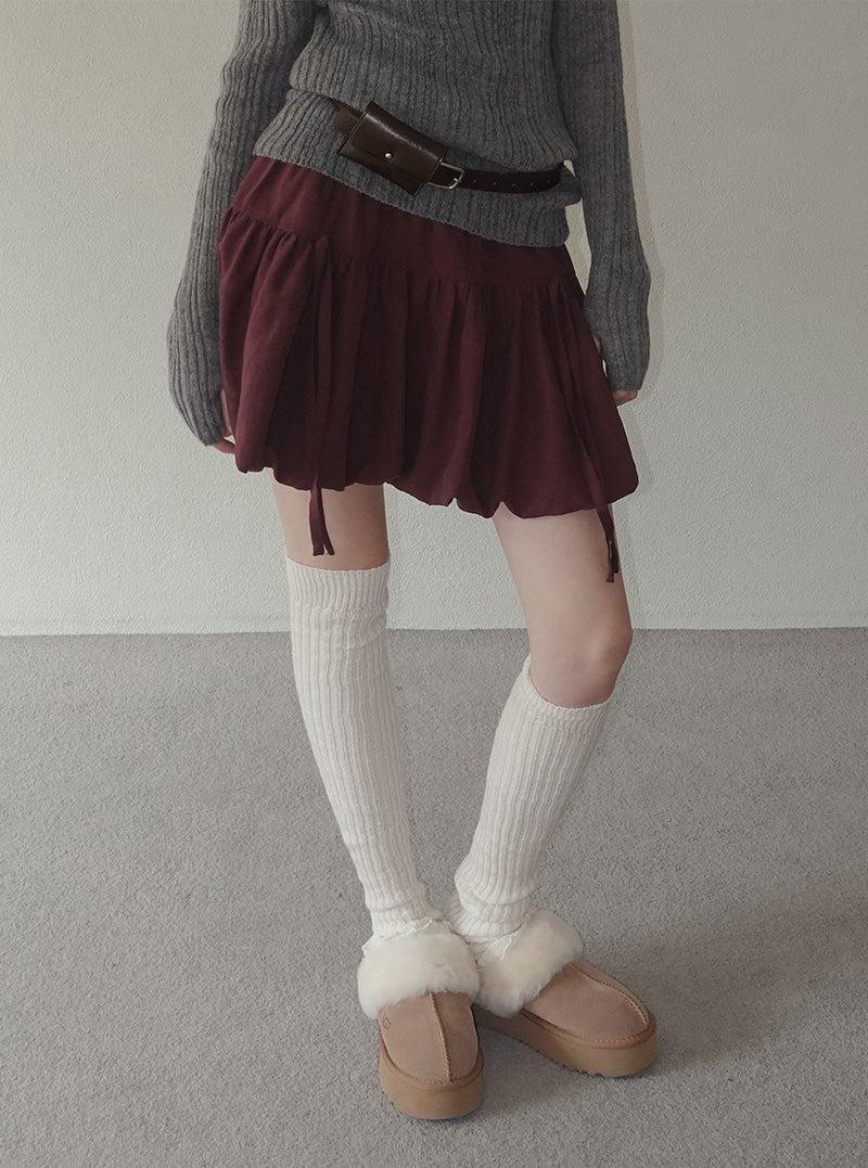 Kindil suede strap tiered mini skirt