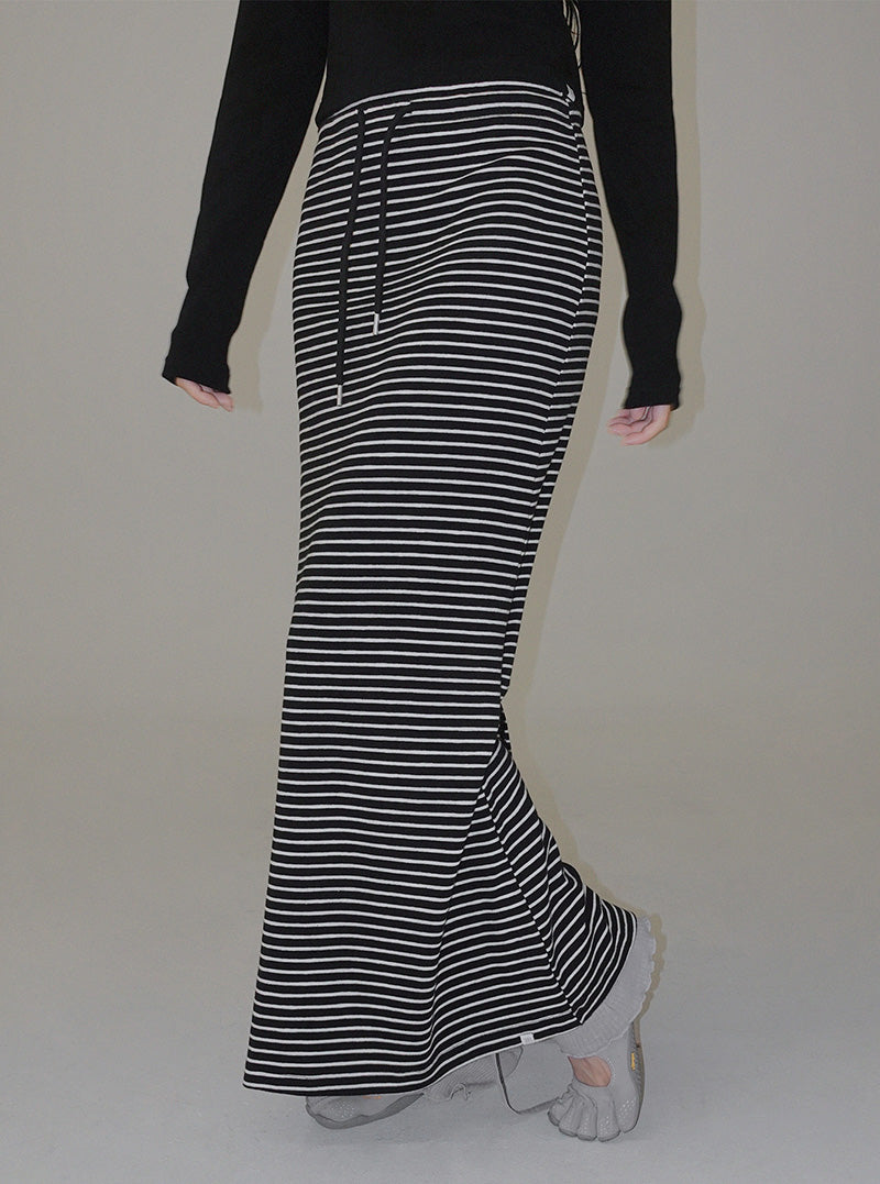 [TWEE:B] Dion stripe maxi long skirt