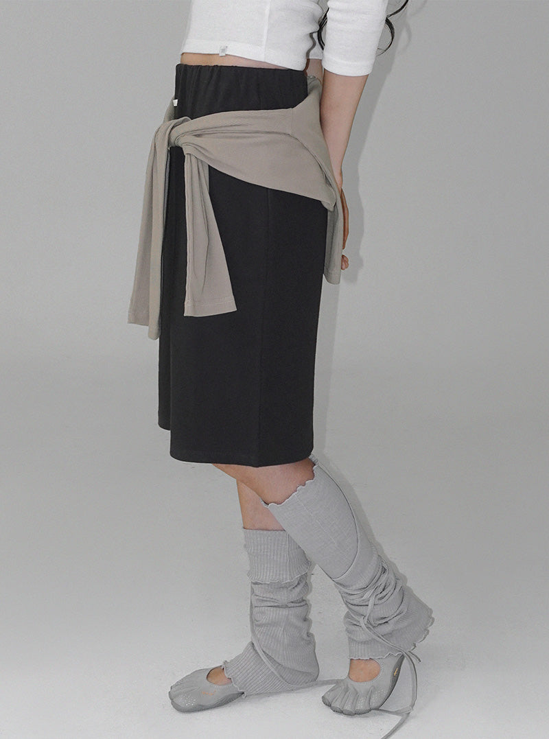 [TWEE:B] Kiers basic banding midi skirt