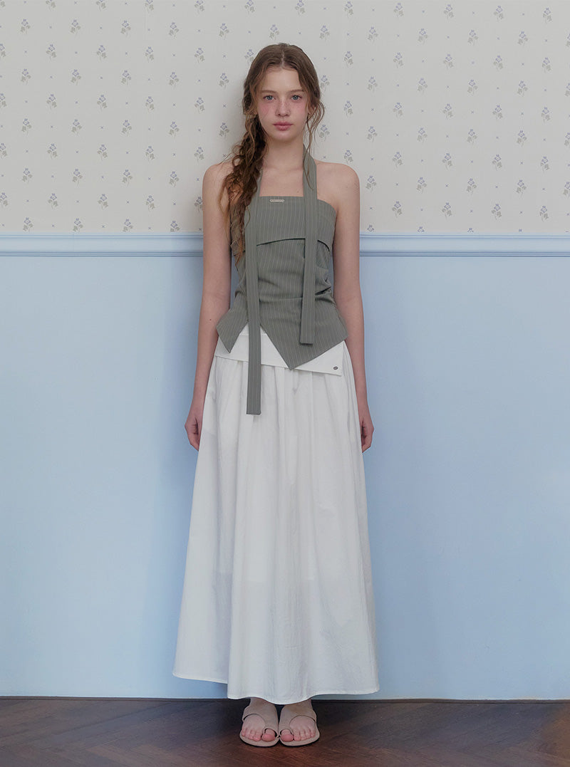 Bemoon wrap layered long skirt