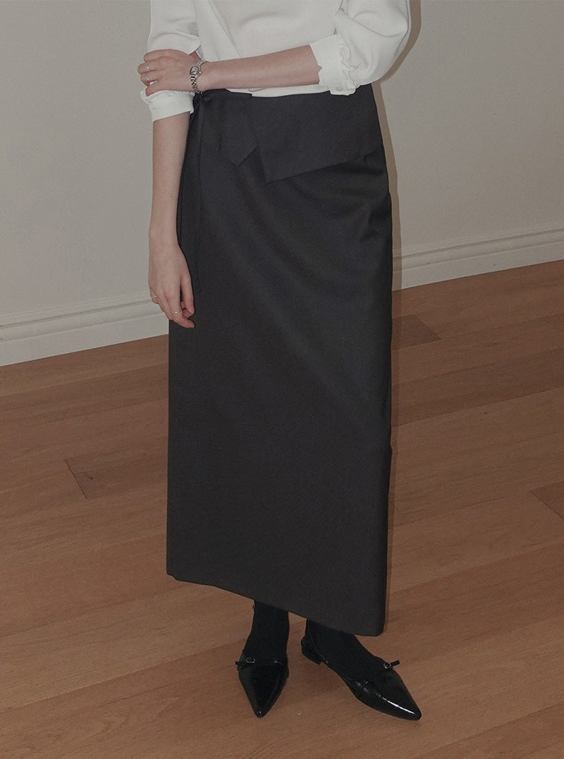 Renk layered strap maxi long skirt