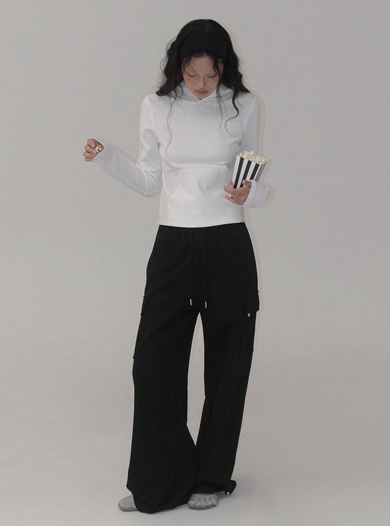 [TWEE:B] Ronint basic hood long sleeve T-shirt