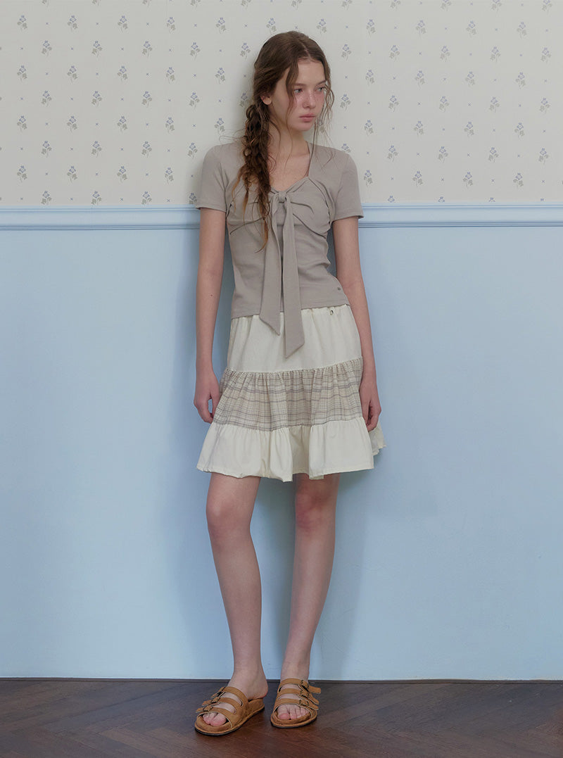 Conti ribbon ribbed short sleeve t-shirt
