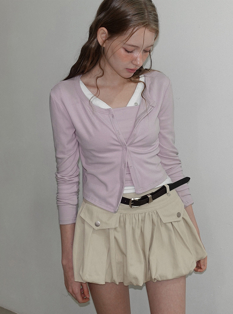 Moel Soft Sleeveless Cap Cardigan Set