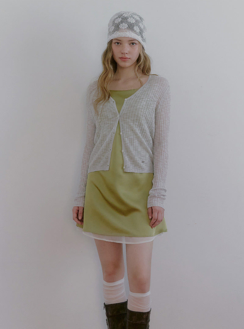 Poltin see-through long sleeve cardigan