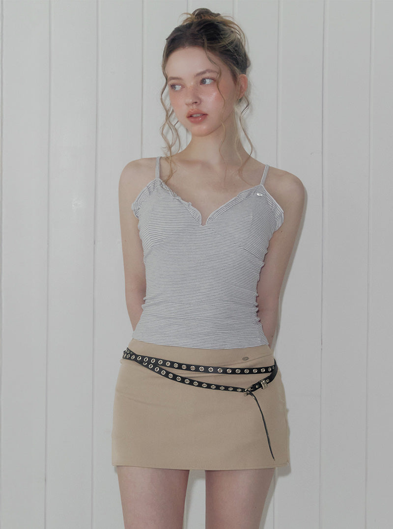 Dexy eyelet leather long belt