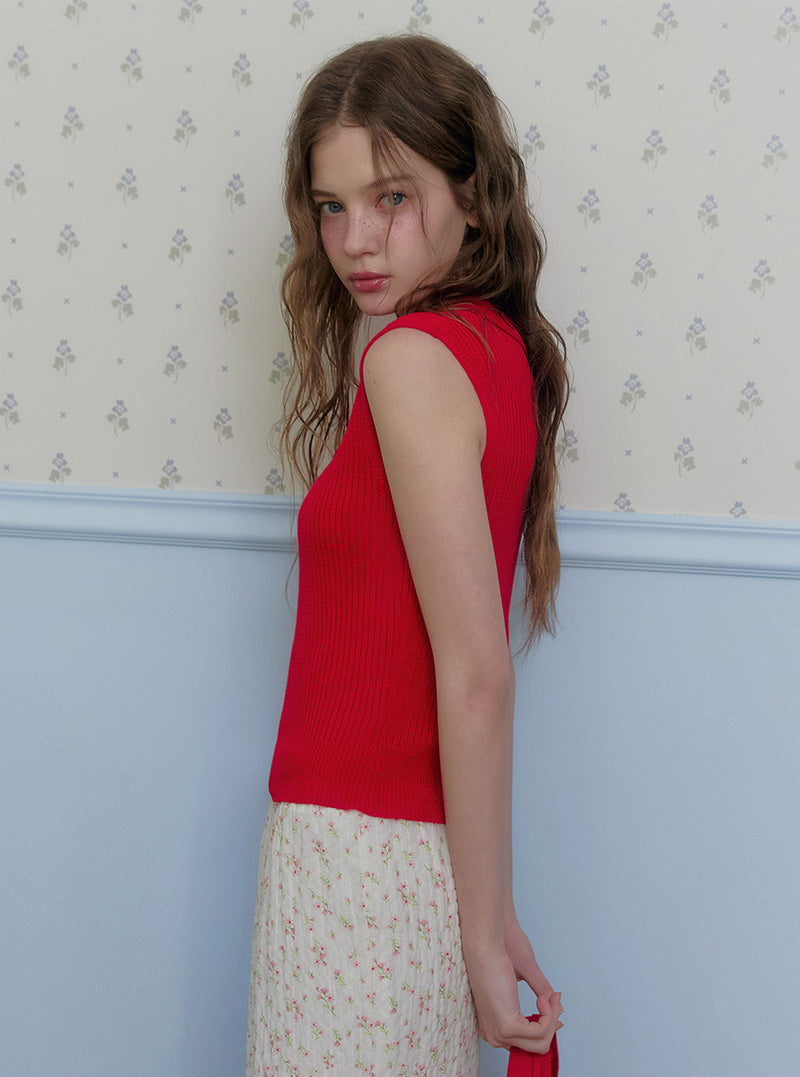 Berun collar sleeveless knit