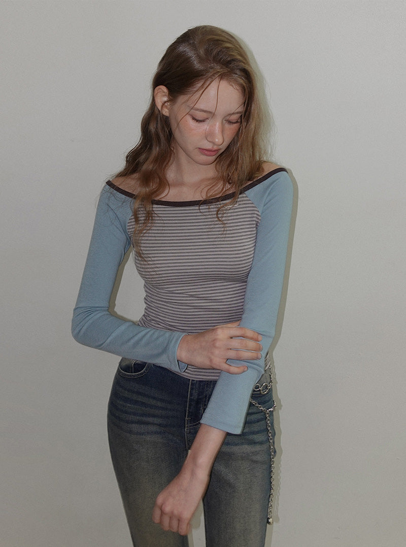Bennett stripe raglan long sleeve T-shirt