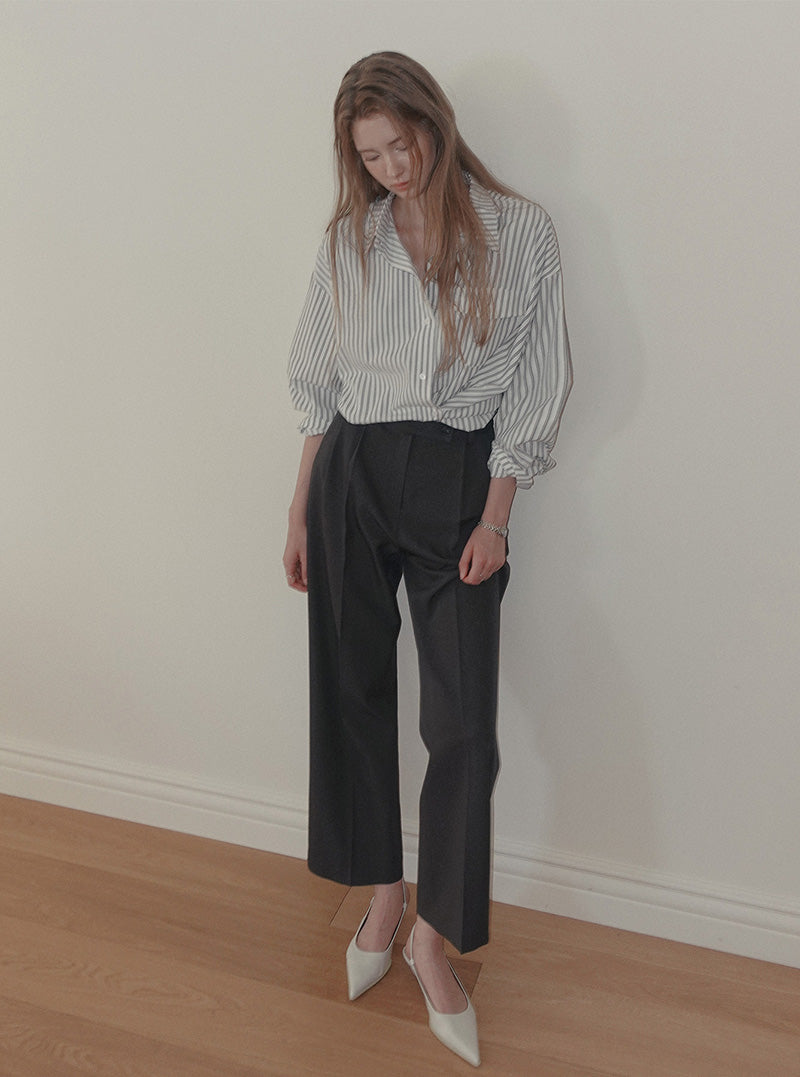 Kabe stripe loose-fit long sleeve shirt