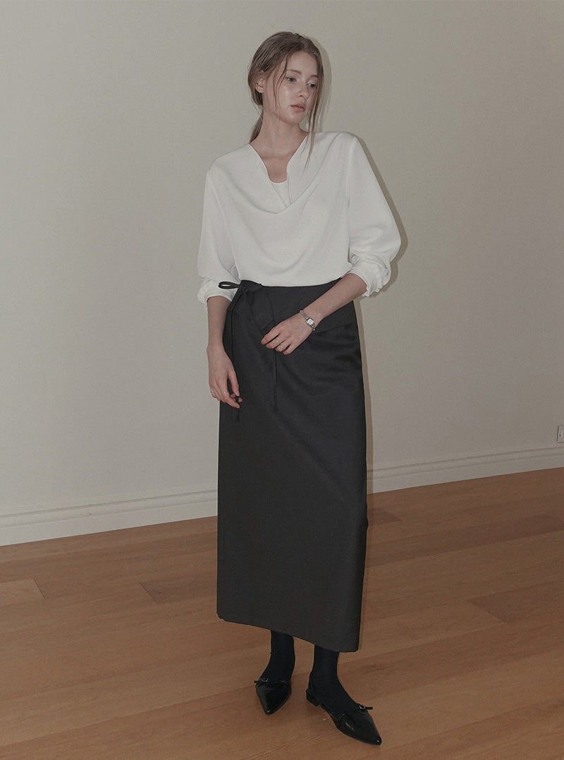 Renk layered strap maxi long skirt