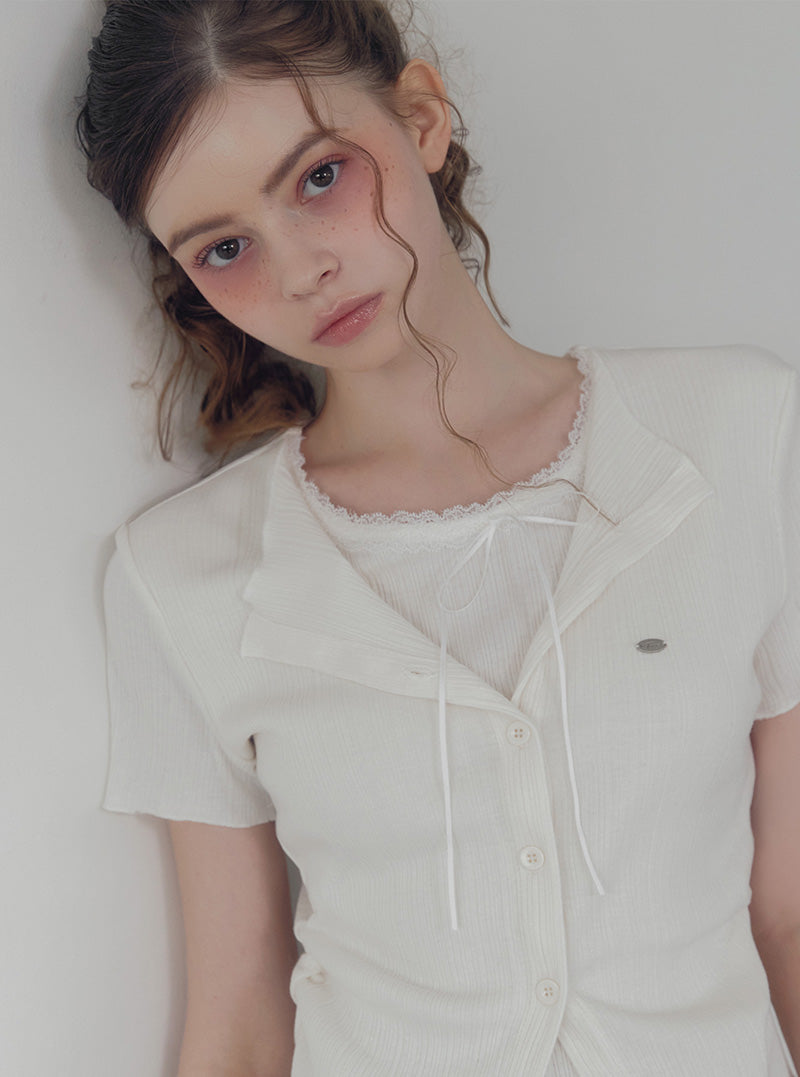 Poiner Layered Ribbed Short-Sleeve T-Shirt