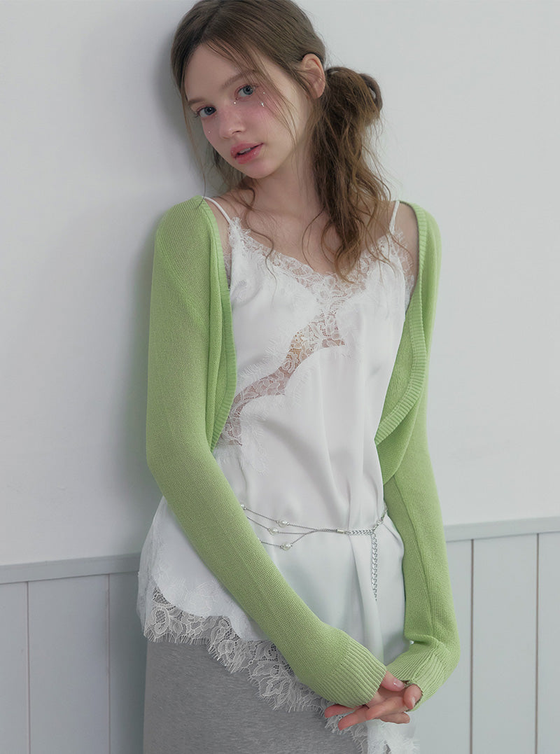 Lune crop knit bolero cardigan
