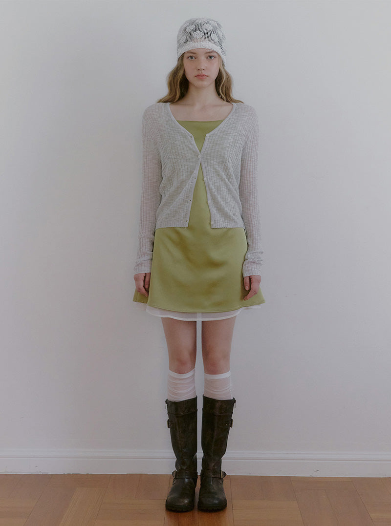 Poltin see-through long sleeve cardigan