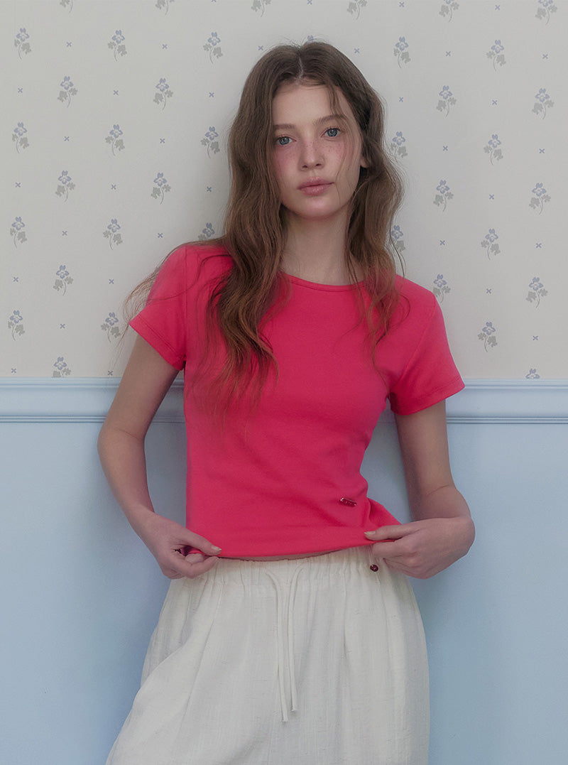 Rizle basic color short sleeve t-shirt