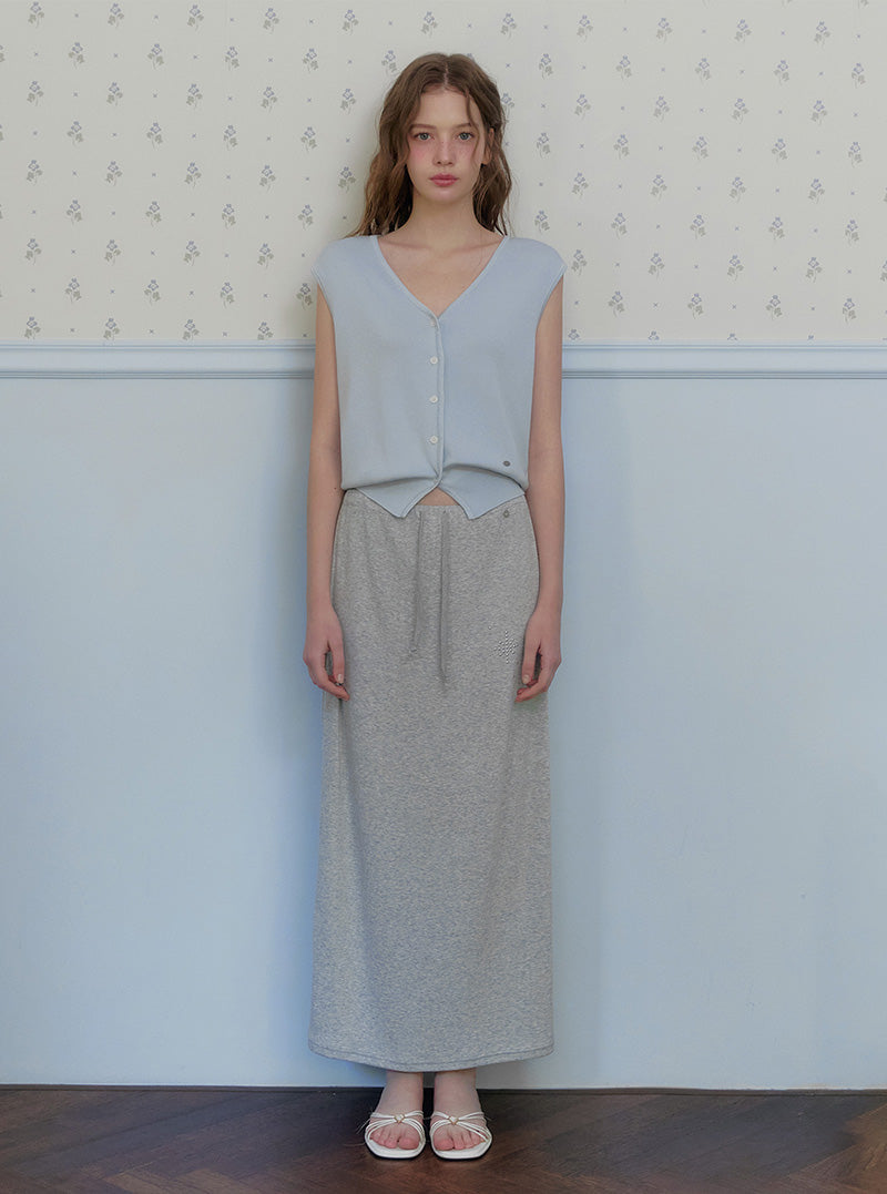 Heco stud banding long skirt