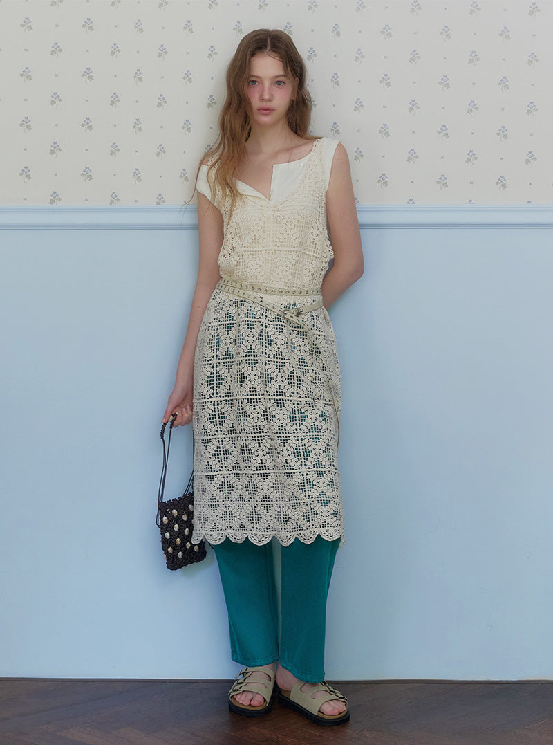 Bexy eyelet leather long belt