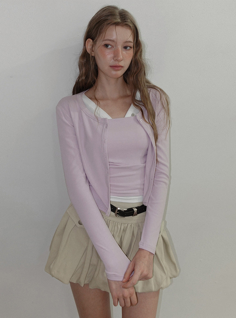 Moel Soft Sleeveless Cap Cardigan Set