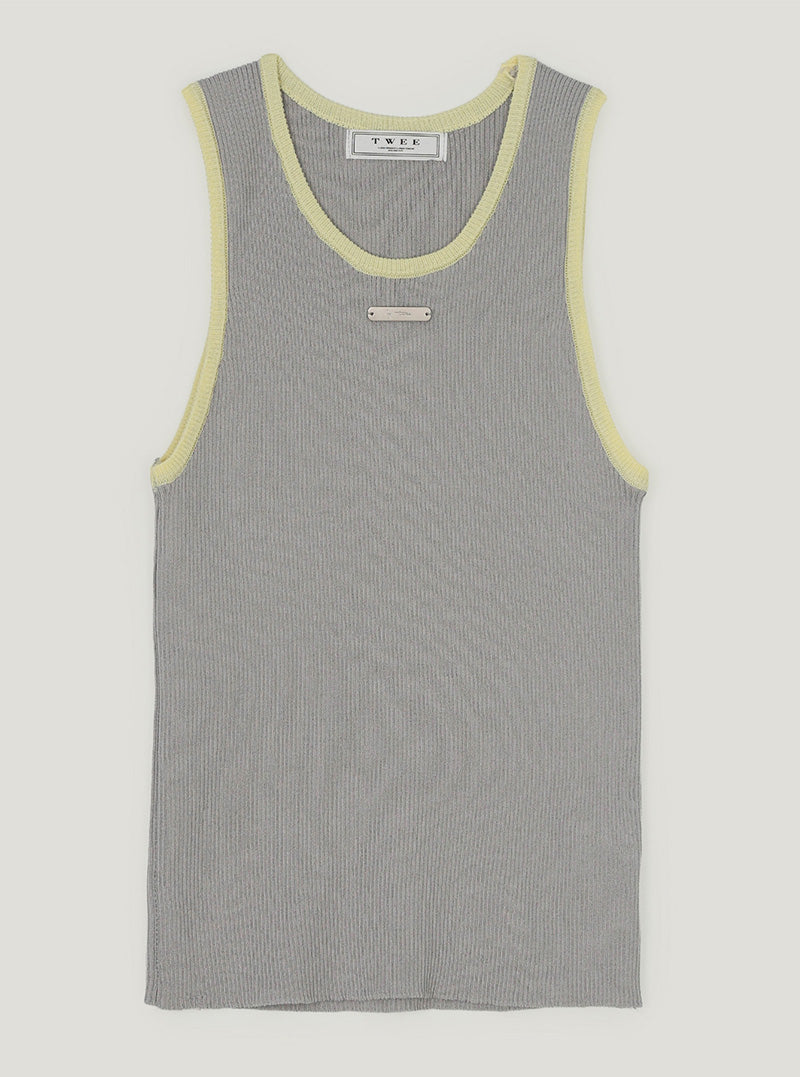 Smon contrast symbol knit sleeveless