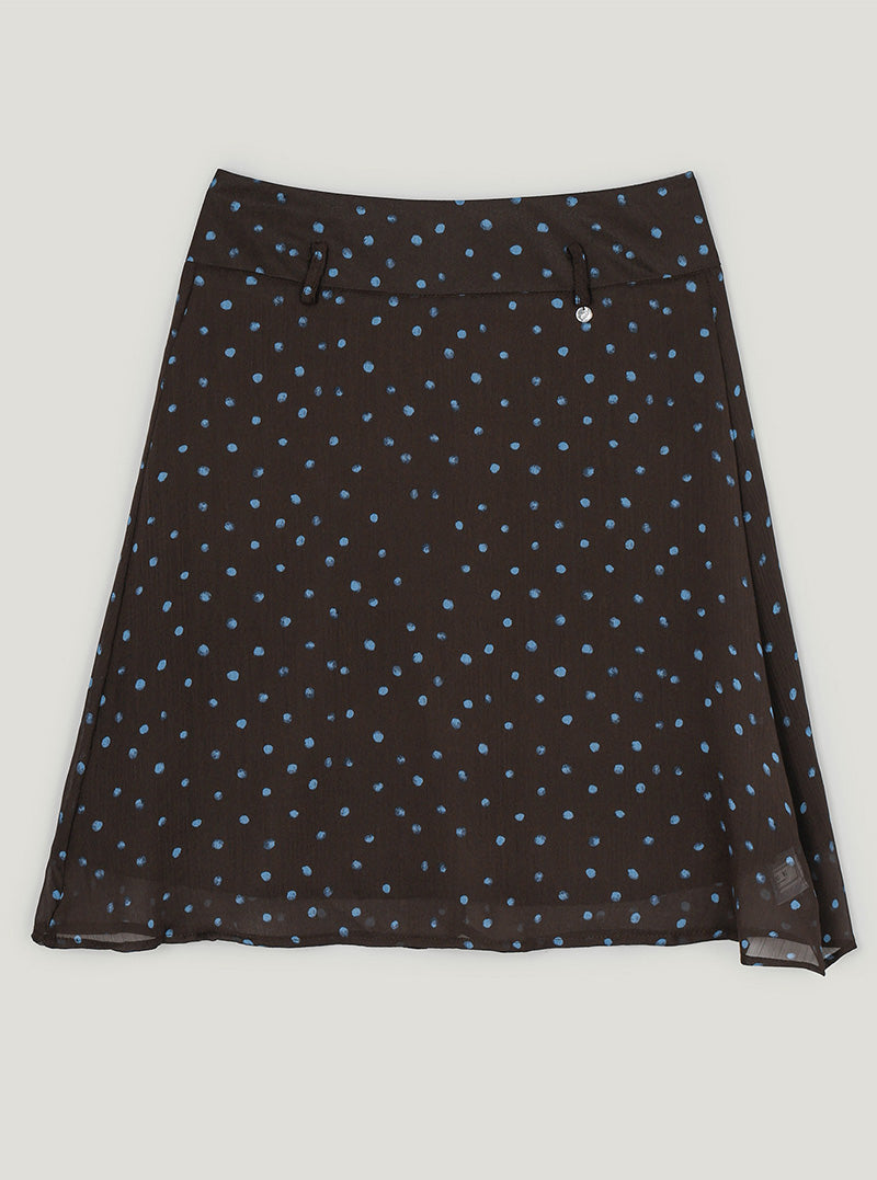 Tine dot chiffon midi skirt