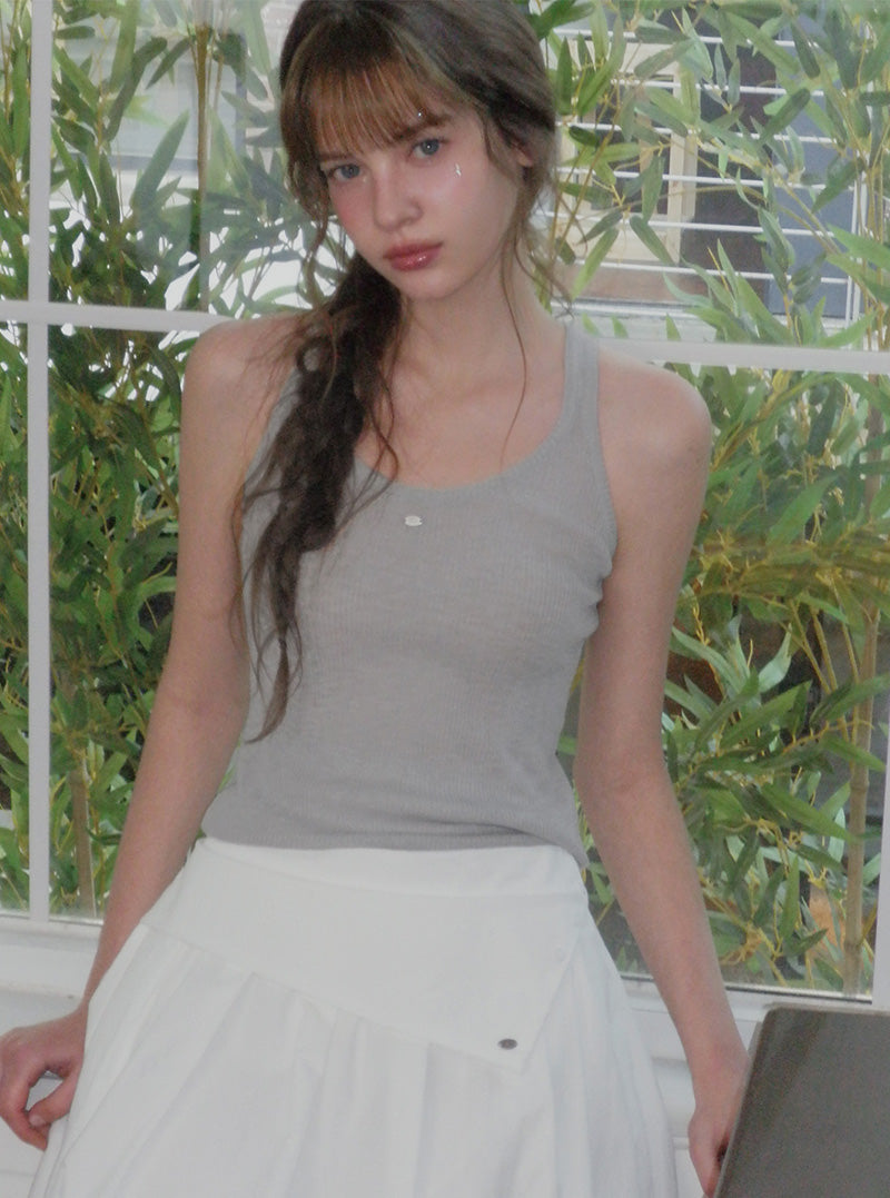 Puzz symbol basic knit sleeveless