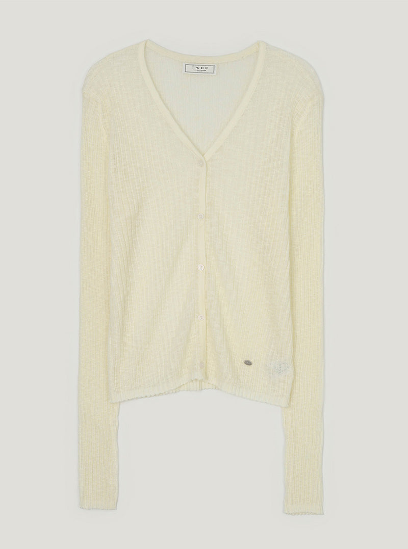 Poltin see-through long sleeve cardigan