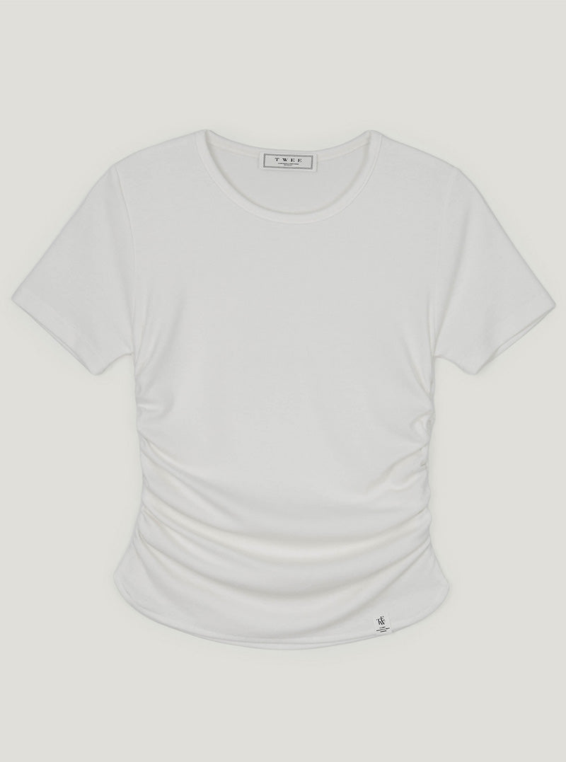 Gret slim shirring short sleeve t-shirt