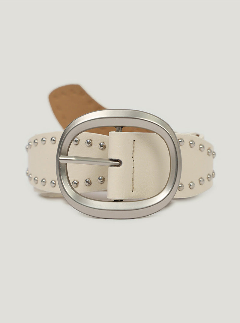 Noah stud wave leather belt