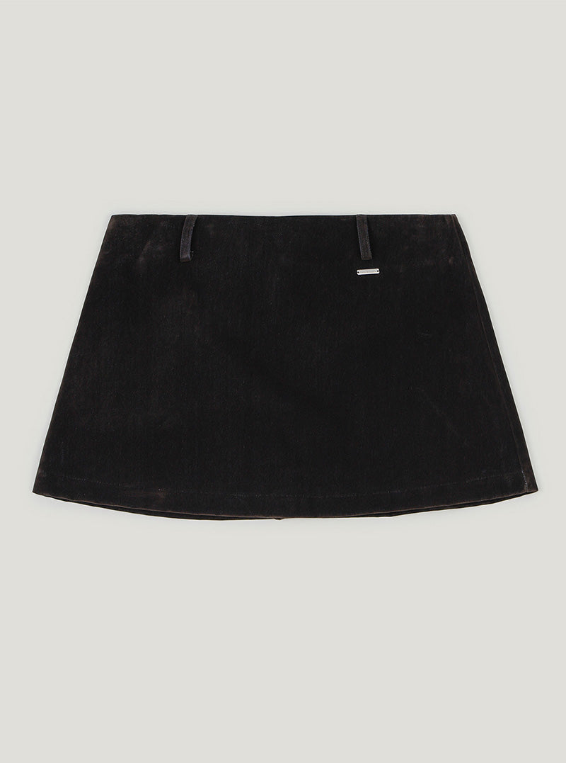 Duel suede mini skirt