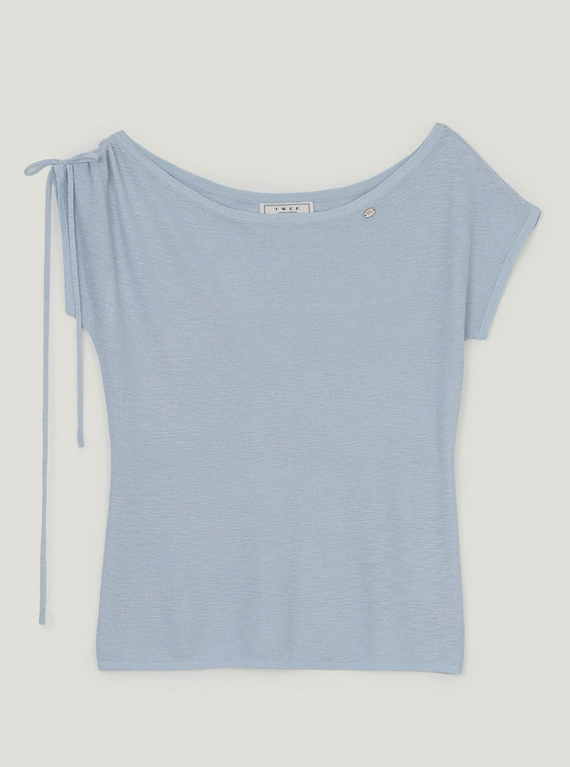 Peller off-shoulder strap short sleeve knit