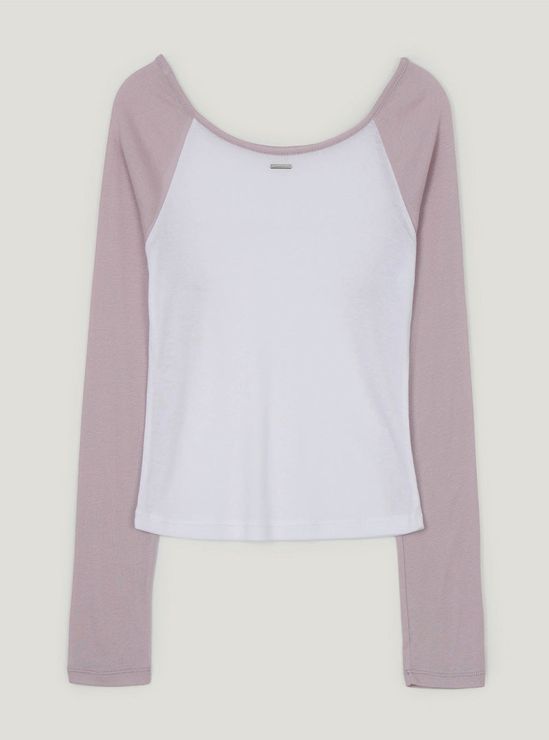 Matin contrast raglan long sleeve T-shirt