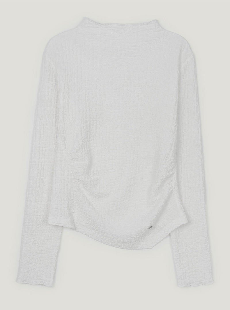 Zdil shirred high-neck long sleeve T-shirt