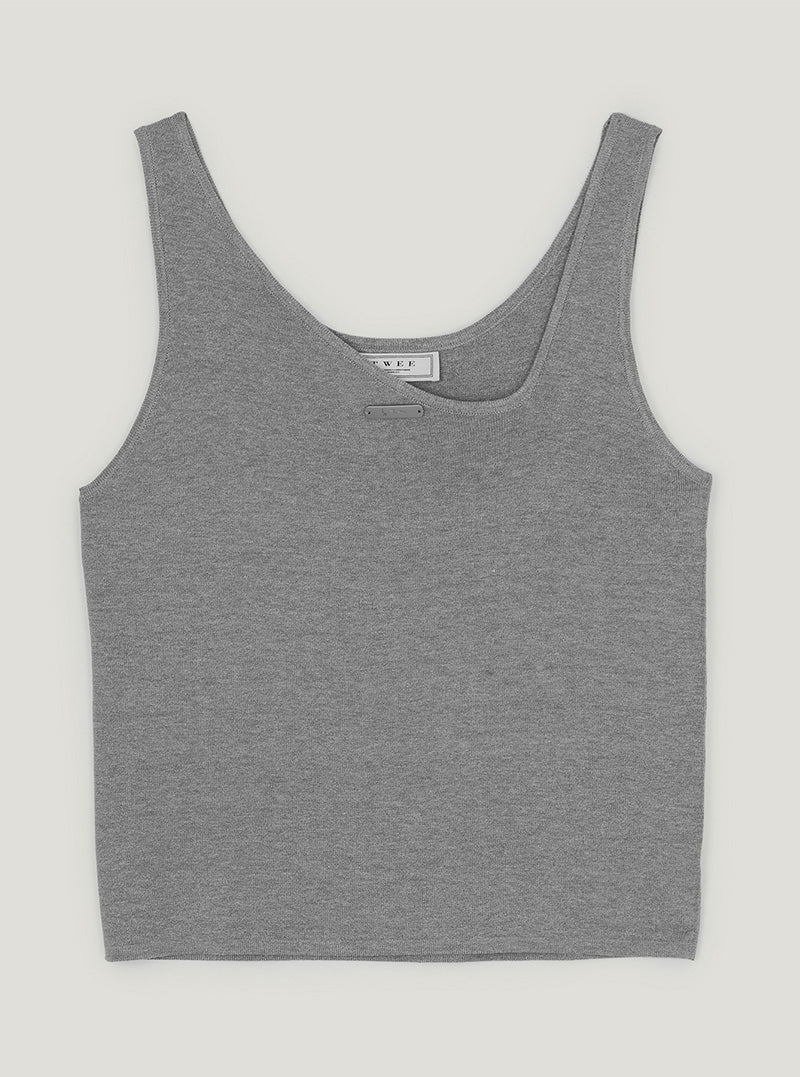 Dewz unbalance neck knit sleeveless