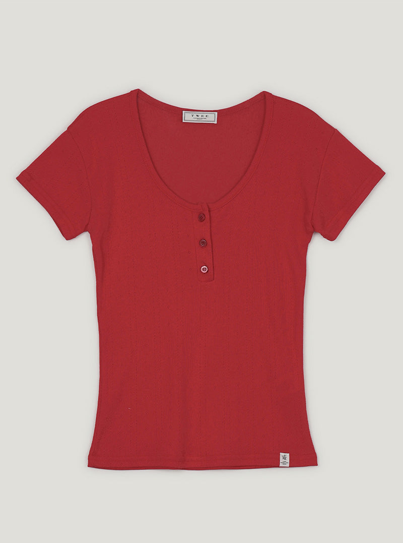 Binet button punching short sleeve t-shirt